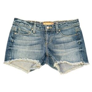 Paige Silver Lake Denim Shorts 26 Raw Hem Distressed Festival Boho‎ Jean Summer